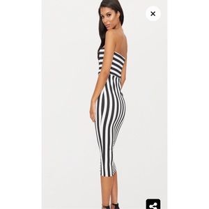 Striped strapless dress